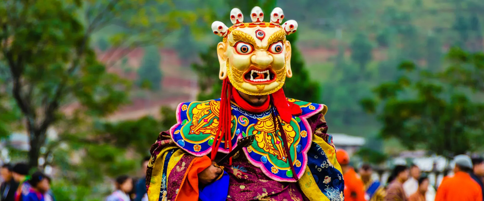 Tshechu masked dancer, Bhutan