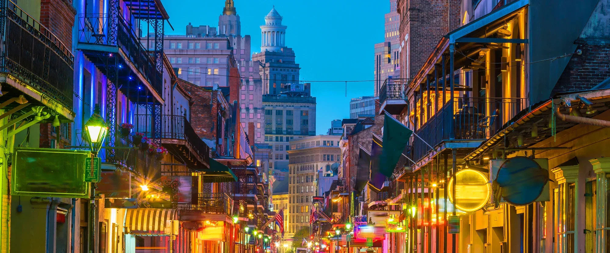Bourbon Street at night, New Orleans