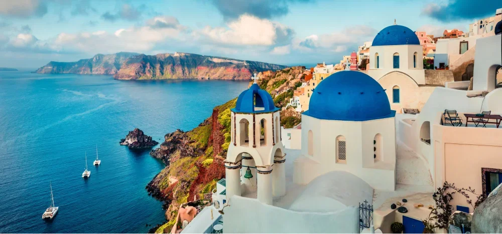 Santorini blue domes in Oia
