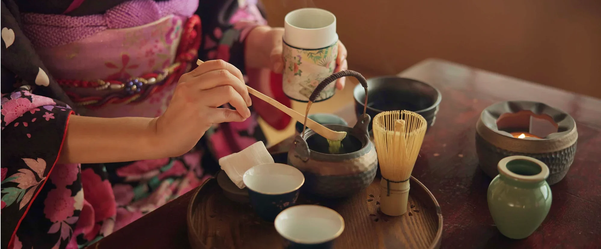 Traditional matcha tea ceremony in Japan